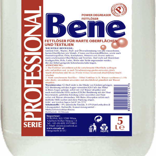 BENE Professional Fettlöser Paletten 5L Kanister