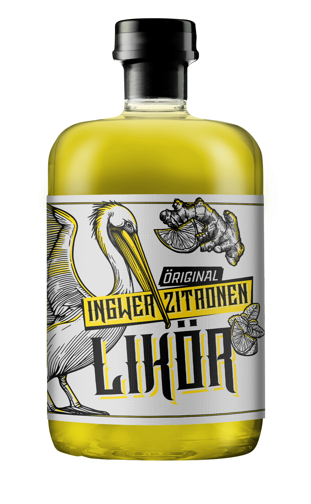 Oeriginal-IngwerZitrone_RZ_ohne_Schatten.png Lemon-Ginger Liqueur 0,5l - Öriginal - Image 1