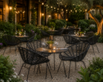 VERO Gastro garden chair black - set of 4