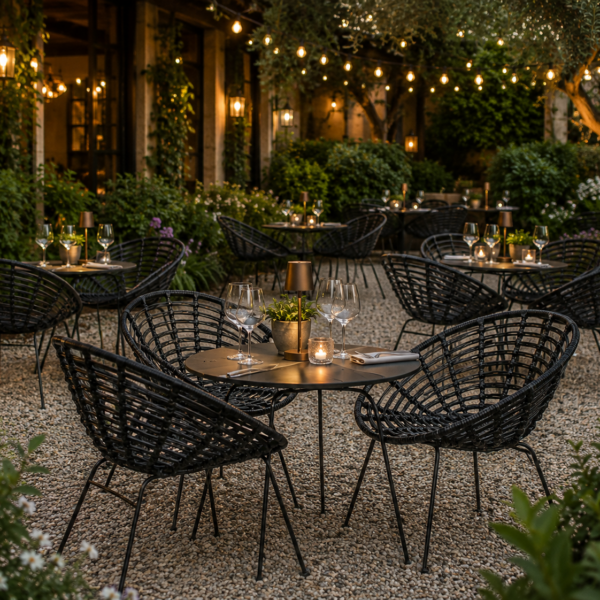 VERO Gastro garden chair black - set of 4
